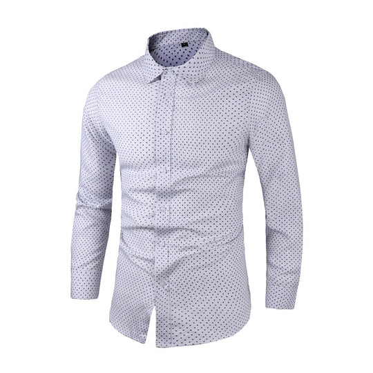 Herren Slim-Fit Hemd mit feinem Pünktchenmuster und Kentkragen Shop Nory
