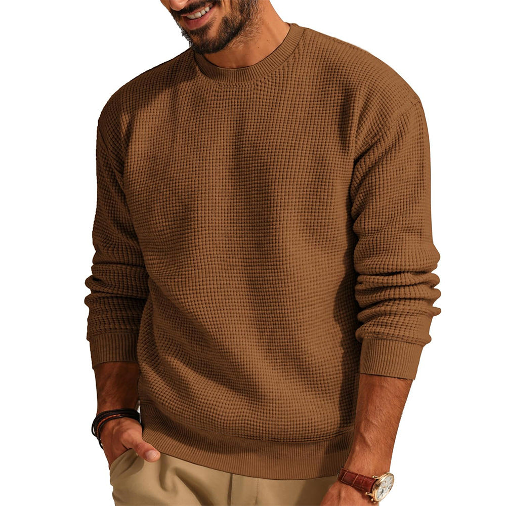 Herren Strukturierter Sweatshirt mit Rundhalsausschnitt