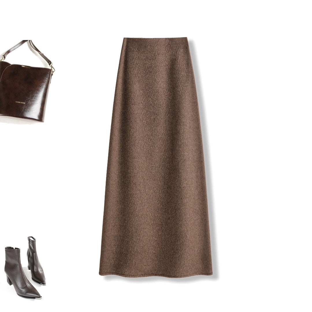 Damen Eleganter Maxirock aus hochwertigem Wollmix Shop Nory