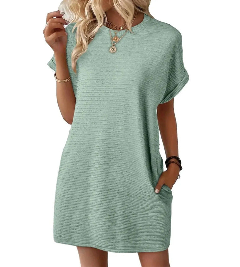 Damen Casual-Kleid mit lässigem Schnitt und praktischen Taschen