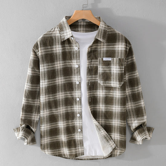 Herren Kariertes Flanellhemd im Overshirt‑Stil mit Brusttasche und Relaxed‑Fit Shop Nory