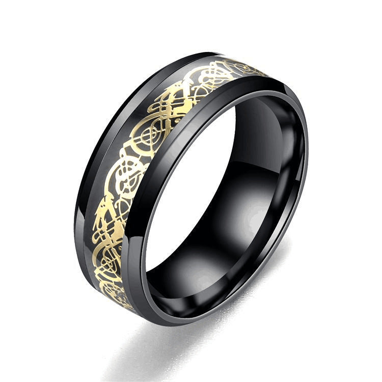 Herren Ring mit modernem, kunstvollem Muster aus hochwertigem Edelstahl Shop Nory