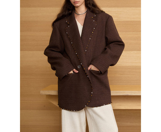 Damen Oversized Blazer mit Dekorstich Shop Nory