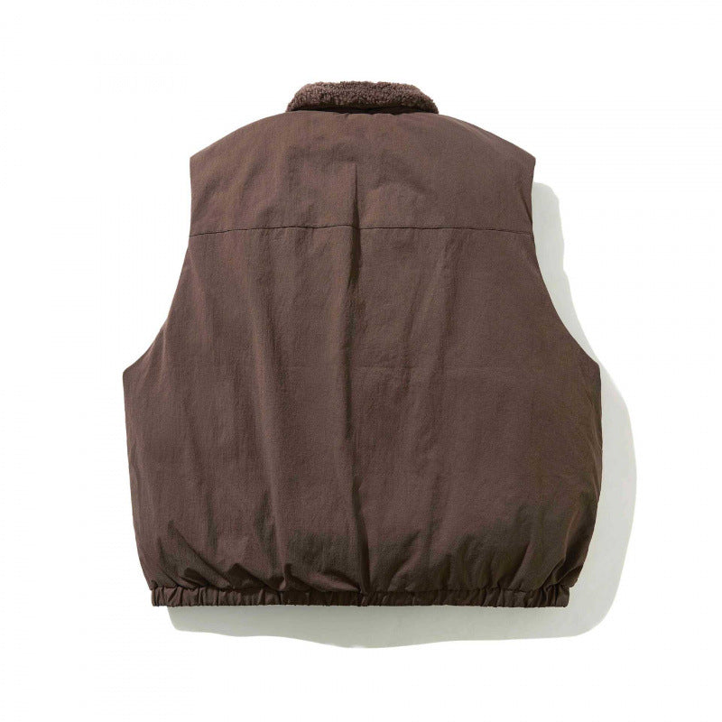 Unisex Gepolsterte Steppweste mit Teddykragen, Reißverschluss und elastischem Saum Shop Nory