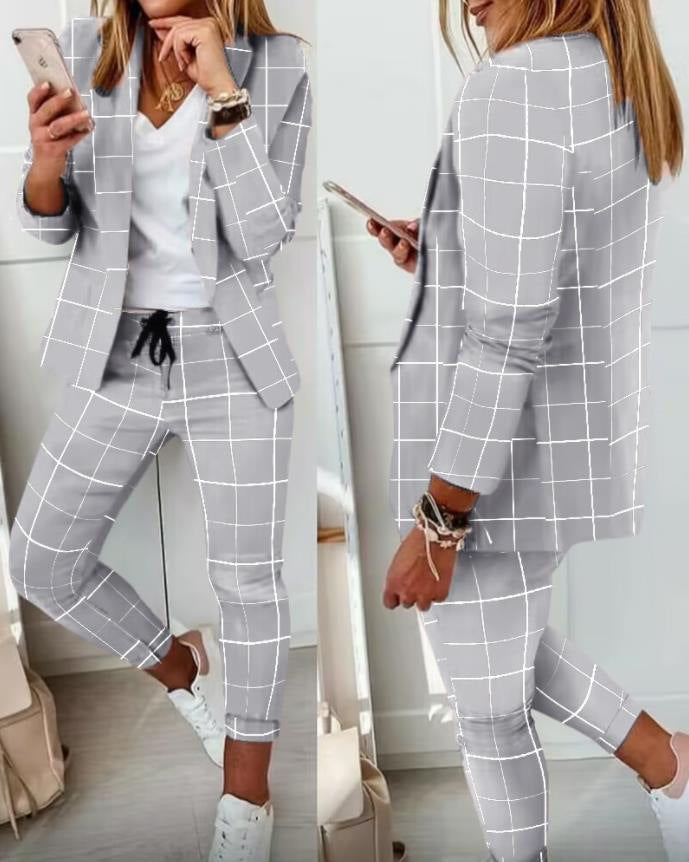 Damen Karierte Slim-Fit Jogginghose mit Tunnelzug und Knöchellangem Schnitt Shop Nory