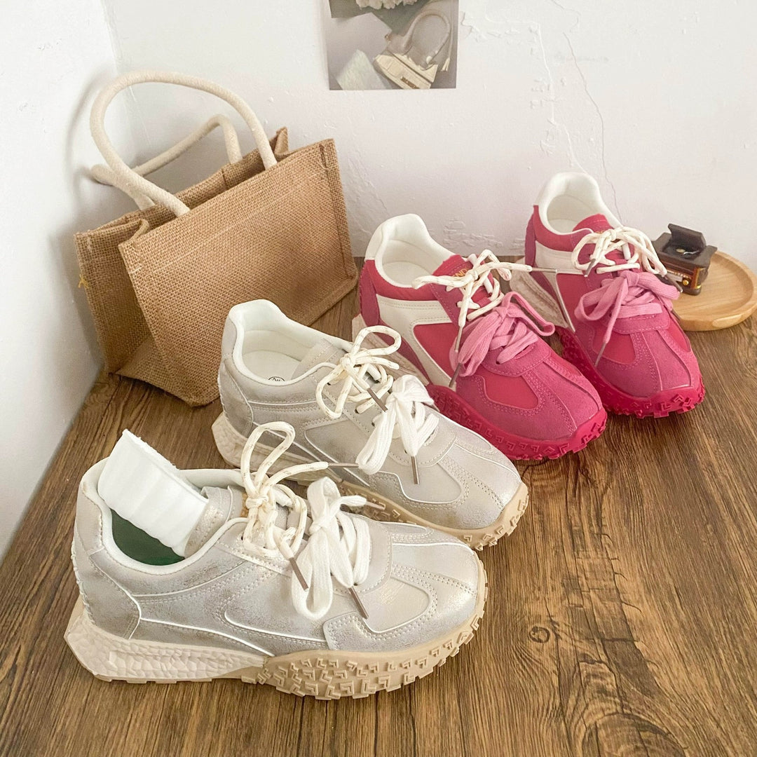 Damen Fashion-Sneaker mit grober Traktionssohle und Materialmix aus Velours und Glattleder Shop Nory