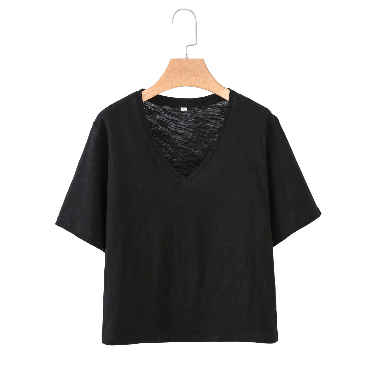 Damen V-Ausschnitt T-Shirt aus hochwertiger Baumwolle mit lässigem Schnitt