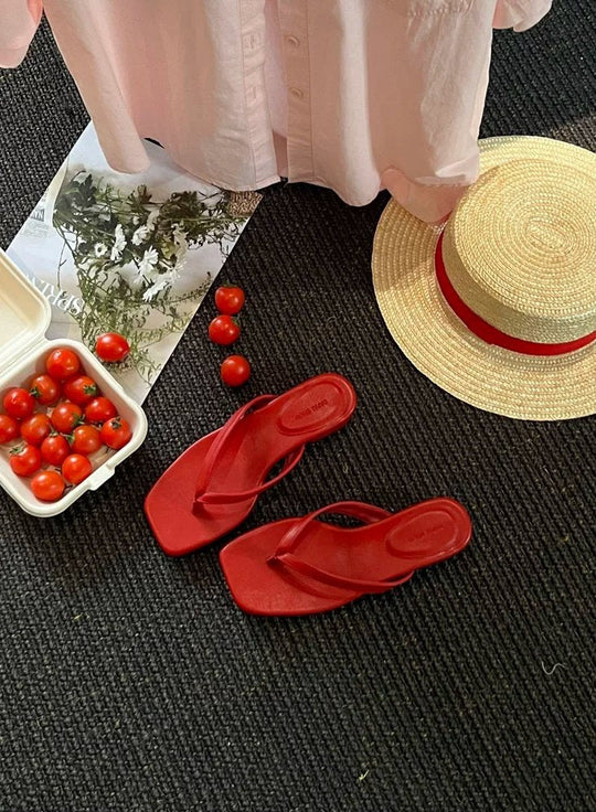 Damen modische Flip-Flops mit elegantem Absatz und komfortablem Fußbett Shopnory