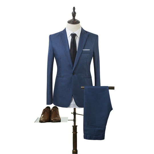 Herren Tailliertes Ein-Knopf-Anzugsset im Slim‑Fit mit schmaler Anzughose Shop Nory