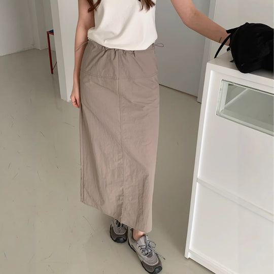 Damen Eleganter Midirock mit Taillenband Shop Nory
