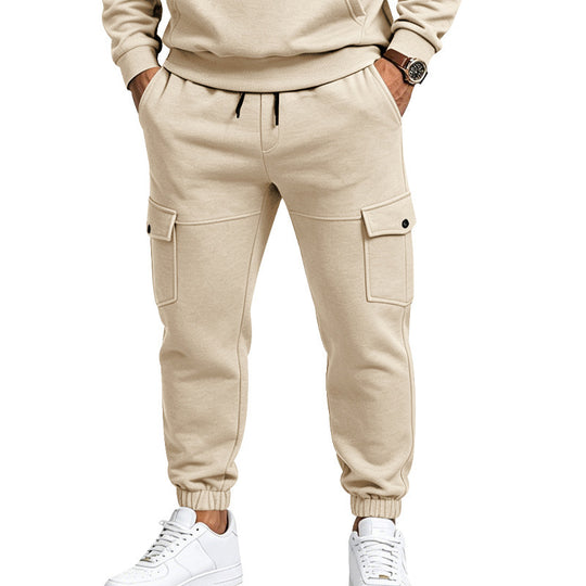 Herren Cargo-Jogginghose mit seitlichen Klappentaschen, Kordelzug und Elastischen Bündchen Shop Nory