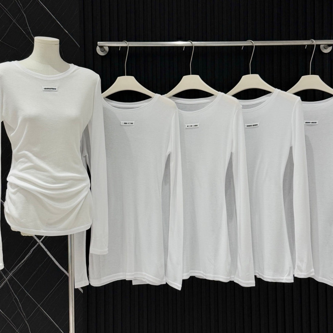 Damen Langärmliges Basic T-Shirt Shop Nory