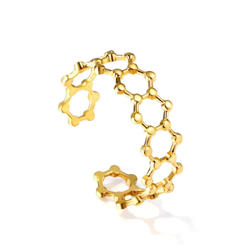 Damen Offener Armreif aus hypoallergenem Edelstahl mit goldplattierter Oberfläche Shop Nory