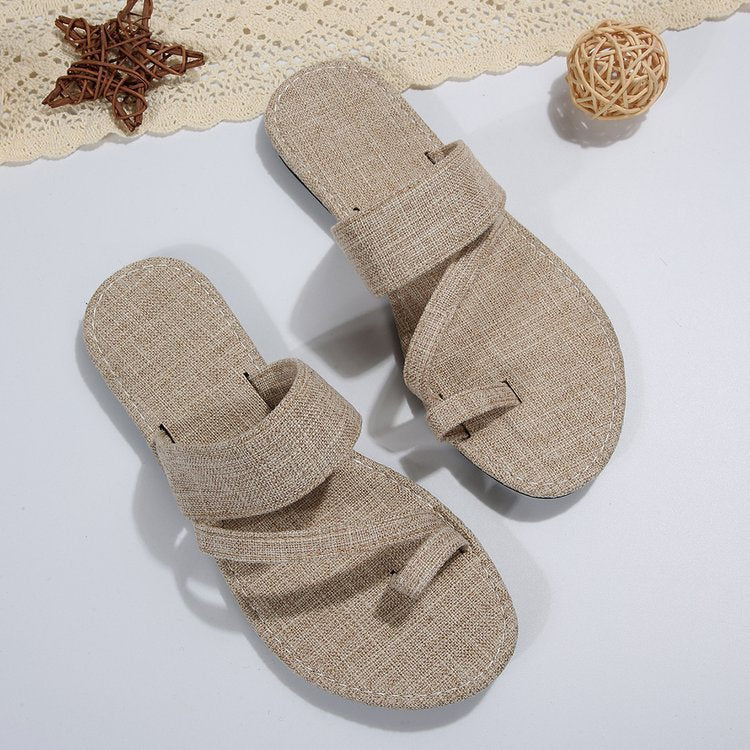 Damen lässige Slide-Pantoletten aus Denim