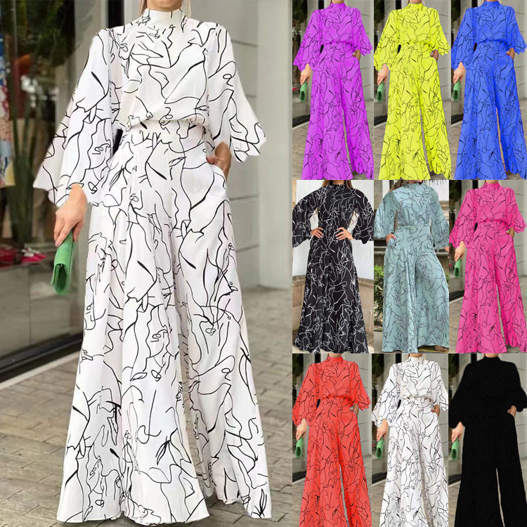 Damen Eleganter Longline Jumpsuit mit Stehkragen, Ballonärmeln und Seitentaschen Shop Nory