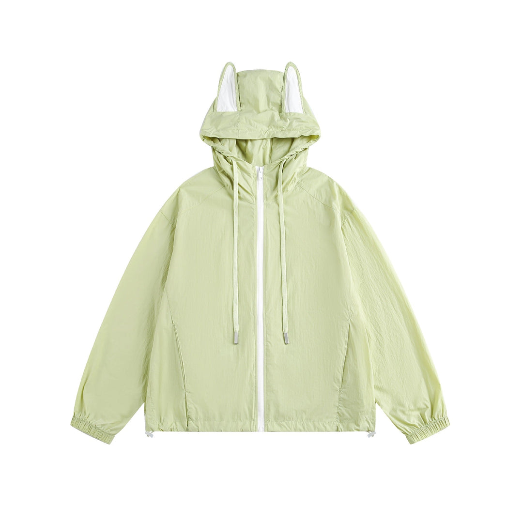Damen Leichter Kapuzen-Anorak mit Ohrenapplikation und Tunnelzug Shop Nory