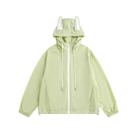 Damen Leichter Kapuzen-Anorak mit Ohrenapplikation und Tunnelzug Shop Nory