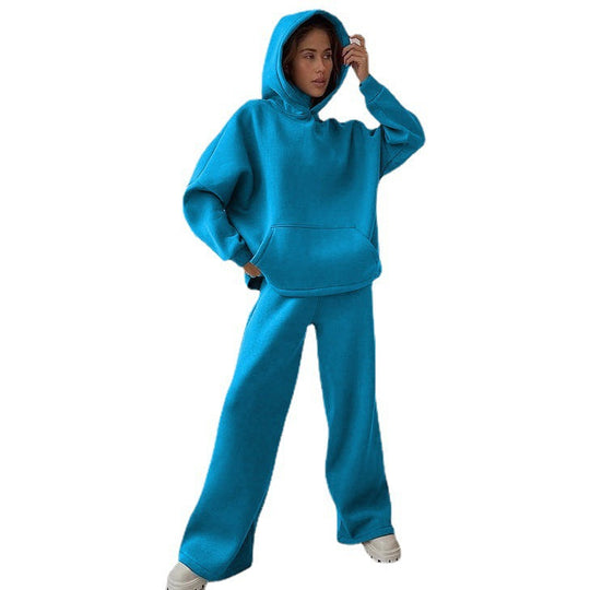 Damen nan Cozy-Komplettset mit extraweichem Oversize-Hoodie, Kängurutasche und High-Waist Palazzo-Sweathose Shop Nory
