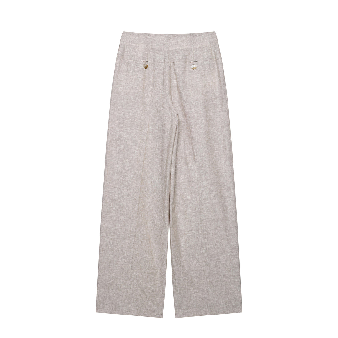 Damen Hochtaillierte Culotte-Palazzohose mit Bügelfalte und weitem Bein Shop Nory