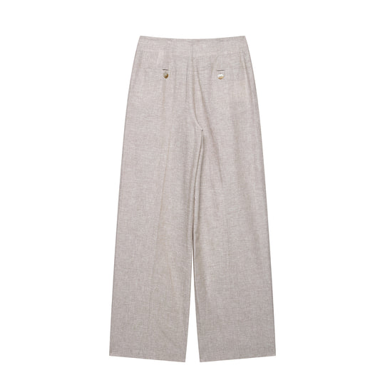 Damen Hochtaillierte Culotte-Palazzohose mit Bügelfalte und weitem Bein Shop Nory