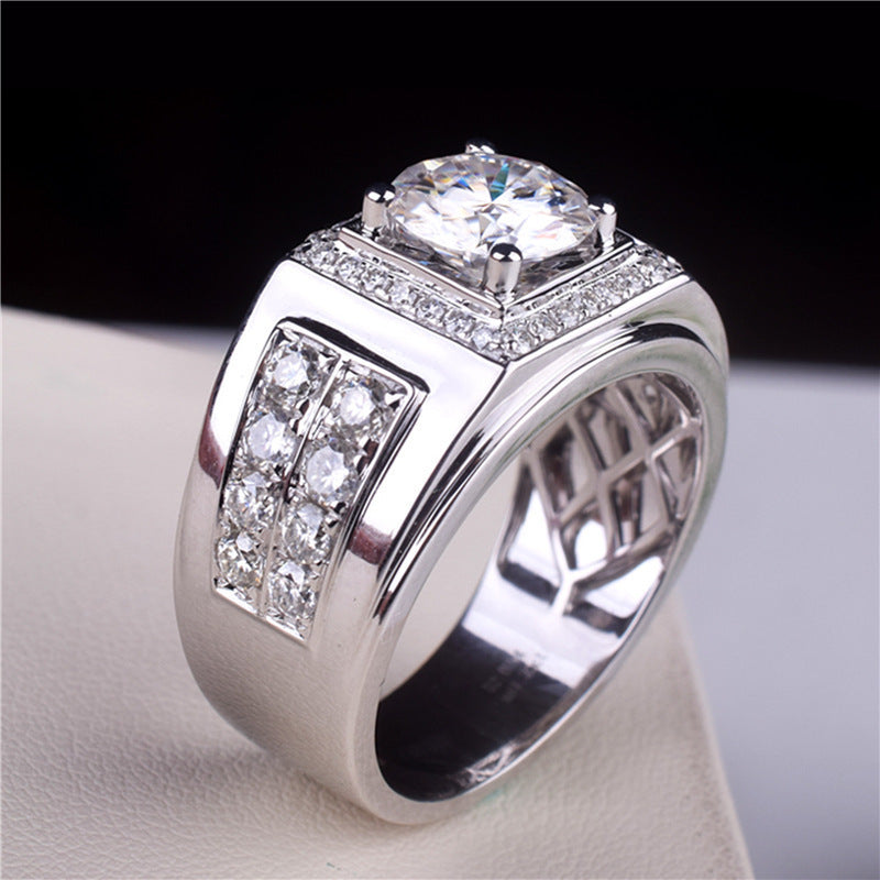 Herren eleganter Ring mit funkelndem Zirkonia-Besatz Shop Nory