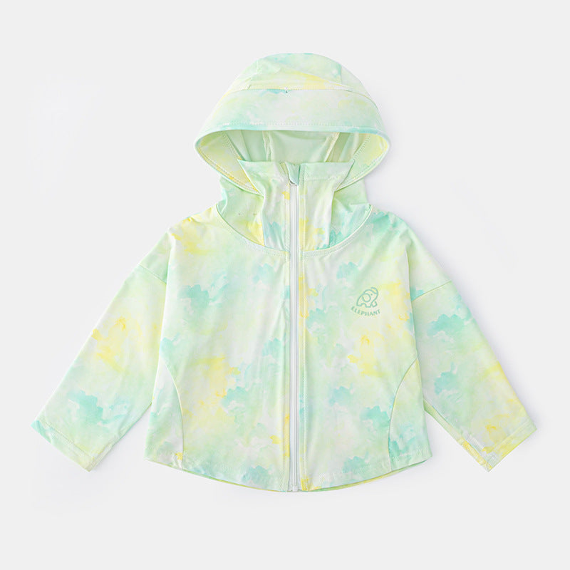 Unisex nan leichte atmungsaktive Kinder Sonnenjacke mit Kapuze und UV Schutz  Shopnory