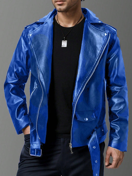 Herren stilvolle Bikerjacke aus hochwertigem Echt Shopnory