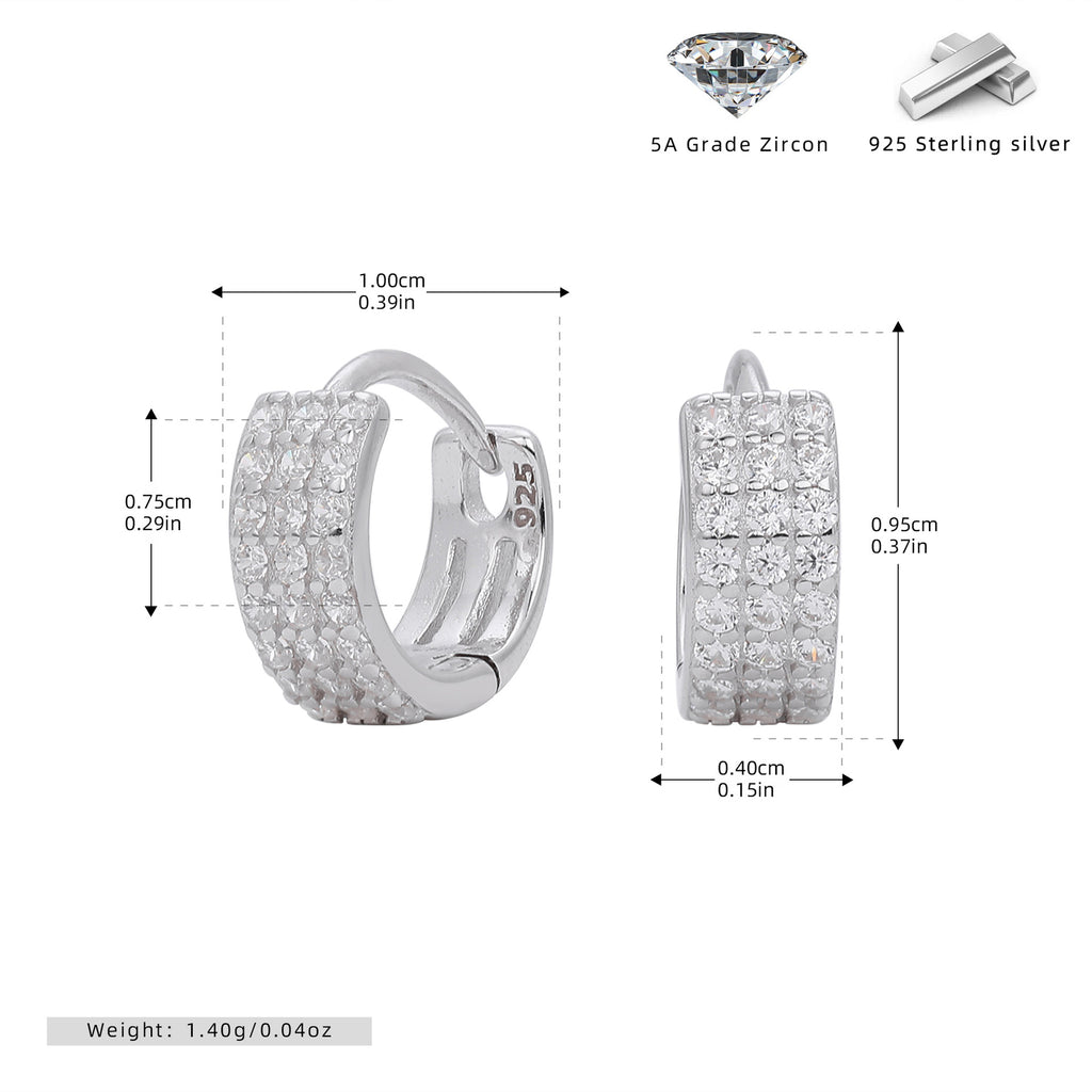 Damen Ohrhänger mit luxuriösem Zirkonbesatz aus 925er Sterling Silber Shop Nory