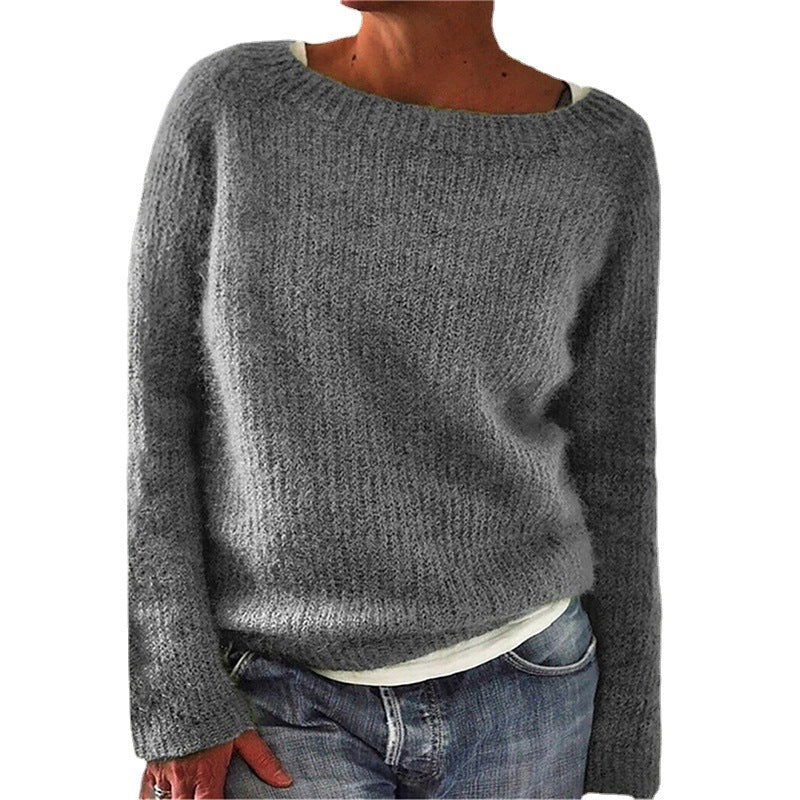 Damen nan kuscheliger Grobstrickpullover mit Rundhalsausschnitt und lockerem Oversize-Schnitt Shop Nory