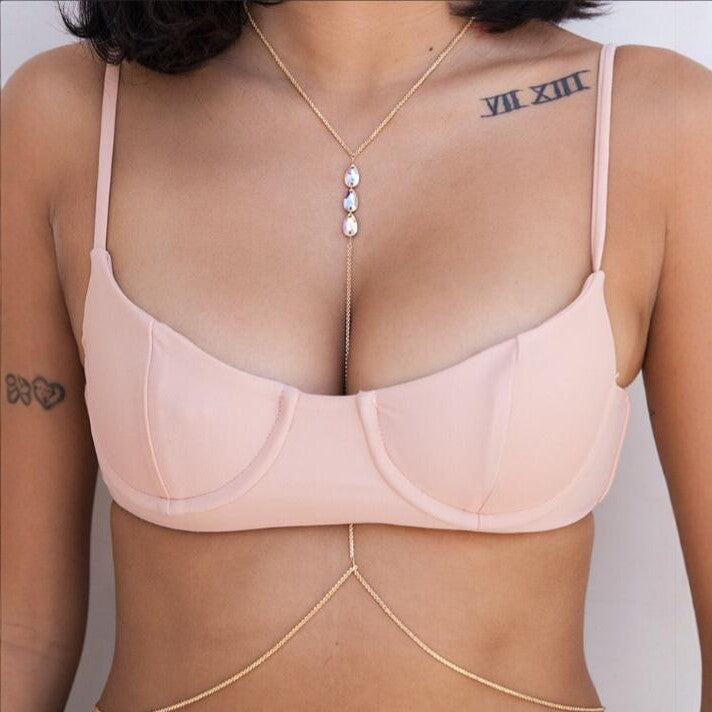 Damen Bikinioberteil mit elegantem y-förmigem Kettendetail Shop Nory