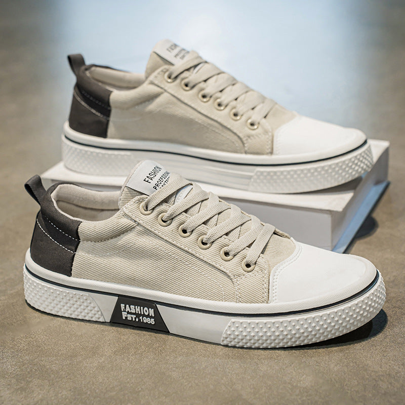 Herren Low-Top Canvas-Plateau-Sneaker mit profilierter Gummisohle und verstärkter Zehenkappe Shop Nory