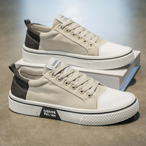 Herren Low-Top Canvas-Plateau-Sneaker mit profilierter Gummisohle und verstärkter Zehenkappe Shop Nory