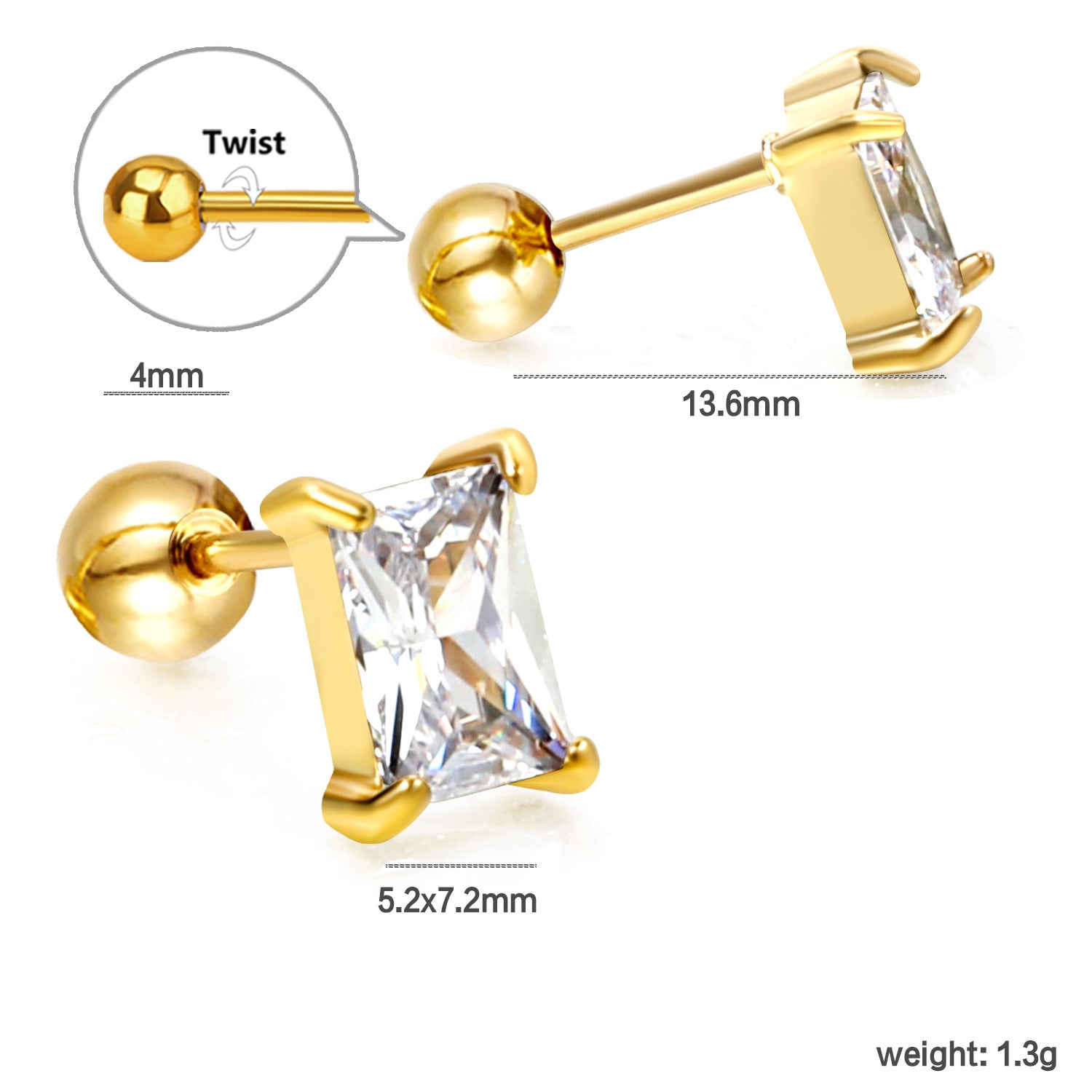 Damen Ohrstecker mit funkelndem Herzdesign und eleganter Goldbeschichtung Shop Nory
