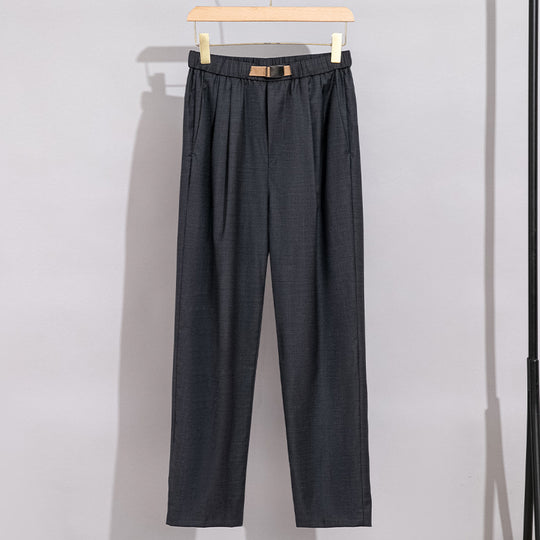Damen Leichte Stoffhose mit elastischem Bund, Bundfalten und geradem Bein Shop Nory