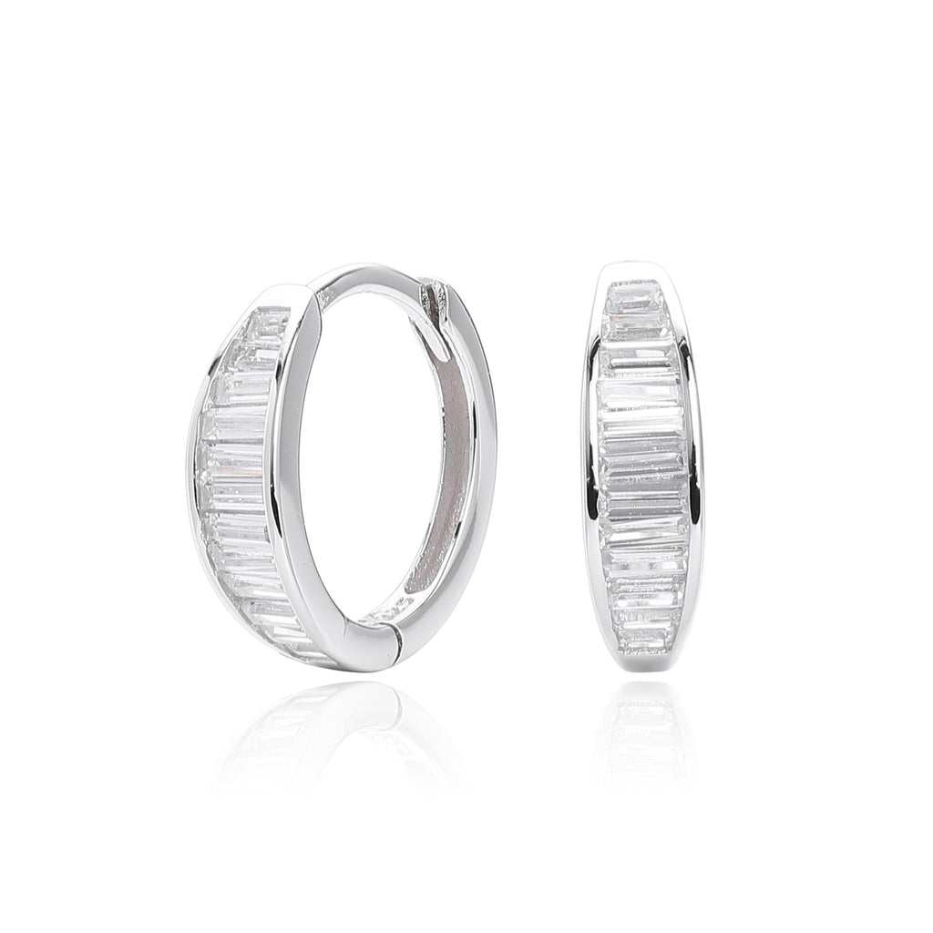 Damen Creolen mit funkelnden Zirkonsteinen aus hochwertigem 925 Sterling Silber Shop Nory