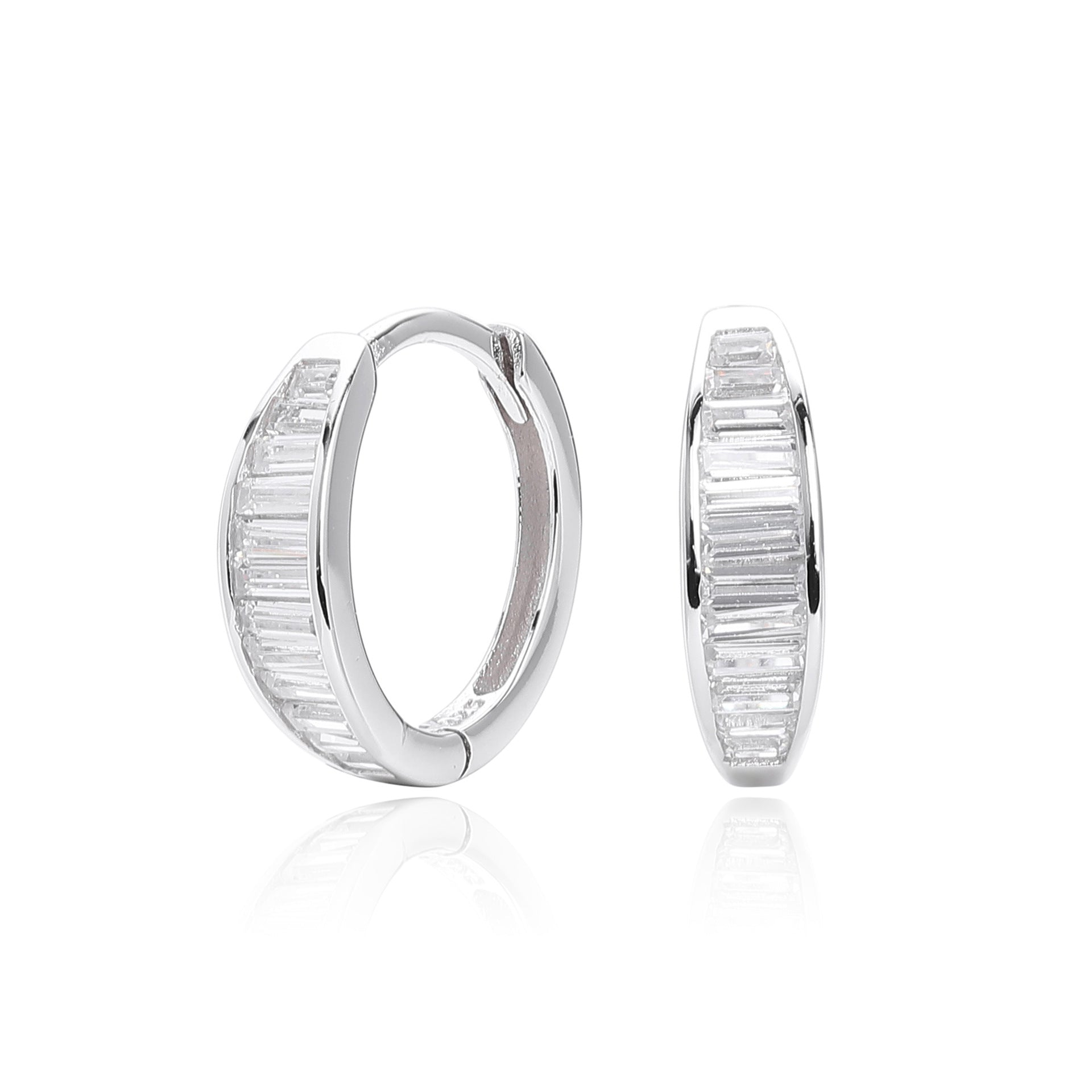 Damen Creolen mit funkelnden Zirkonsteinen aus hochwertigem 925 Sterling Silber Shop Nory