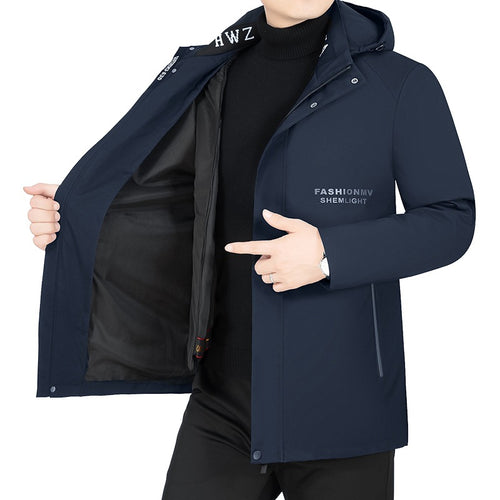 Herren Moderner Urbaner Parka mit fester Kapuze, nahtverdeckten Reißverschlüssen und leichtem Thermofutter Shop Nory