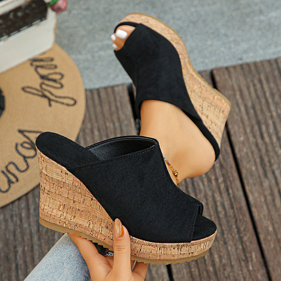 Damen Clogs mit elegantem Kork-Wedge-Design