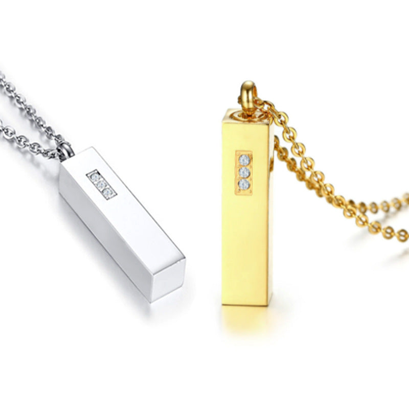 Damen Eleganter Edelstahl Anhänger mit Kristallverzierung Shop Nory