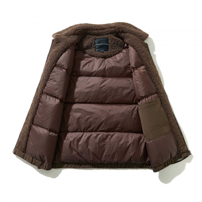 Unisex Gepolsterte Steppweste mit Teddykragen, Reißverschluss und elastischem Saum Shop Nory