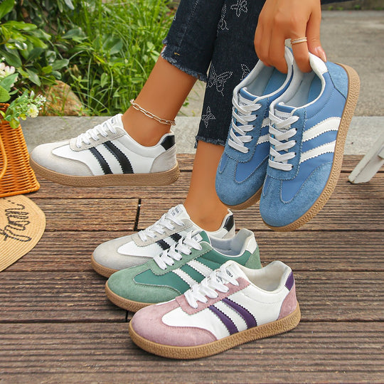 Damen Retro-Sneaker mit Velours-Overlays, Zierstreifen und profildetails Shop Nory