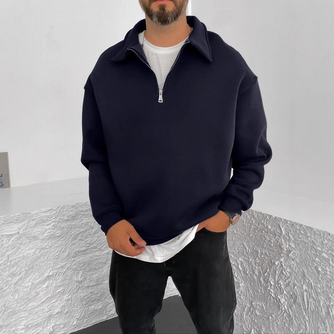 Herren Oversize Halbzip-Sweatshirt mit aufgestelltem Kragen Shop Nory