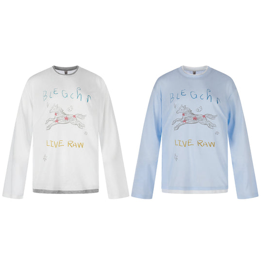 Damen Langarmshirt mit illustrativem Pferde‑Print und Lagenoptik Shop Nory