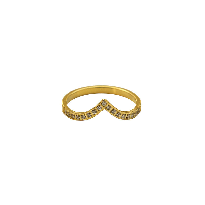 Damen trendiger Wellenring mit funkelnden Zirkonia Shop Nory