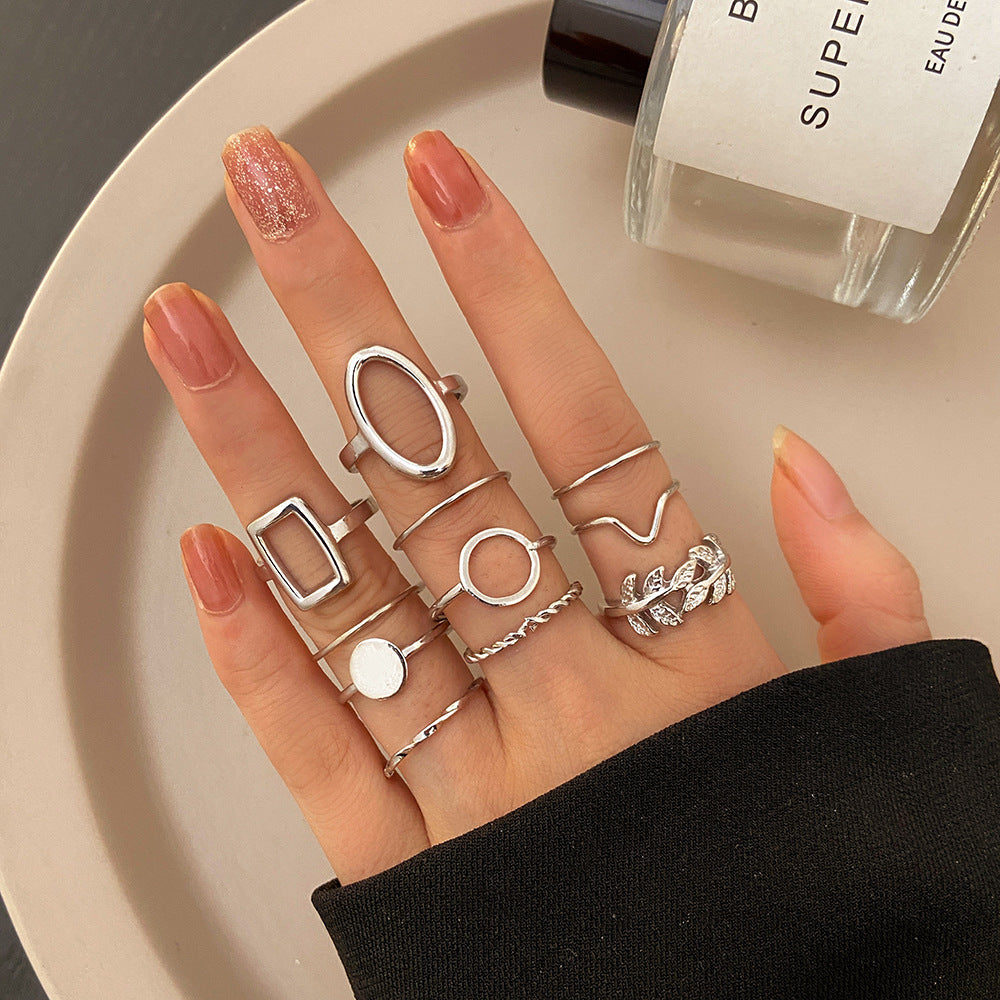Damen Ring-Set mit funkelnden Kristallen und kreativen Designs Shop Nory