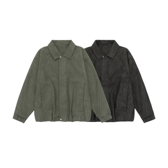 Unisex Boxy-Overhemdjacke mit verdeckter Druckknopfleiste, Raglannähten und elastischem Saum Shop Nory