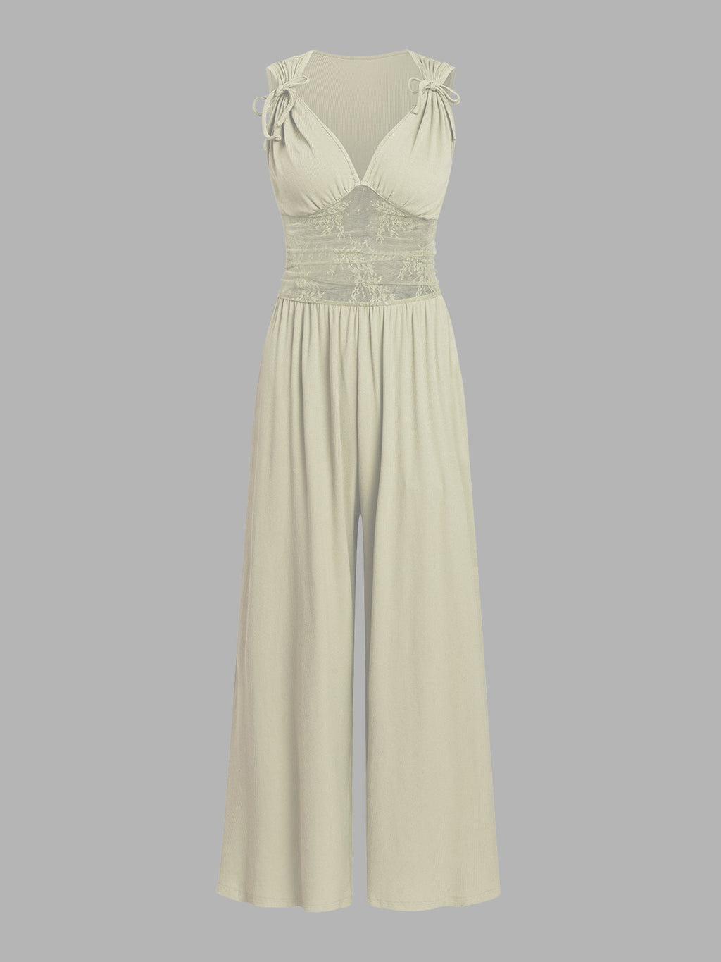 Damen eleganter Jumpsuit mit verstellbaren Trägern und weiten Beinen Shopnory