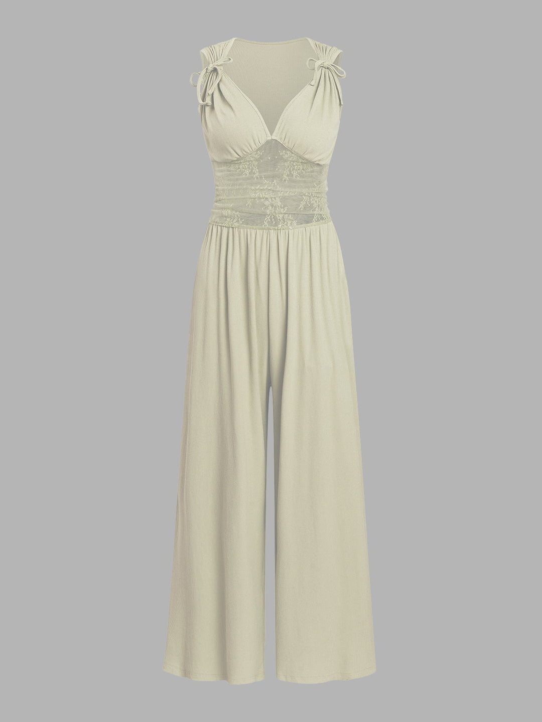 Damen eleganter Jumpsuit mit verstellbaren Trägern und weiten Beinen Shopnory