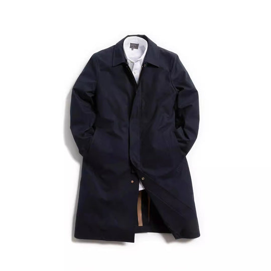 Herren Mid-Length Einreihiger Mantel mit verdeckter Knopfleiste und taillierter Silhouette Shop Nory