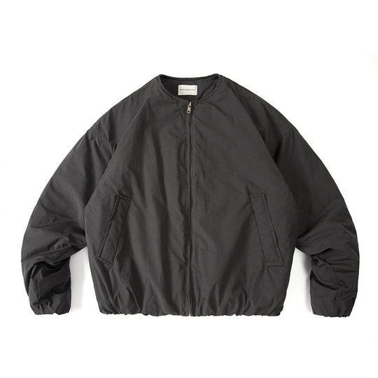 Unisex Leichte Boxy-Übergangsjacke ohne Kragen mit durchgehendem Reißverschluss und elastischem Saum Shop Nory